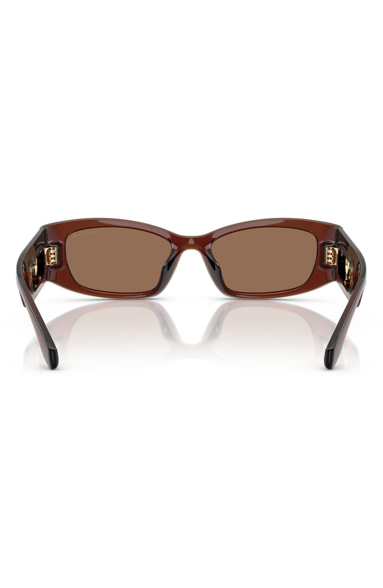 Michael Kors 52mm Rectangular Sunglasses, Alternate, color, Brown Transparent / Brown