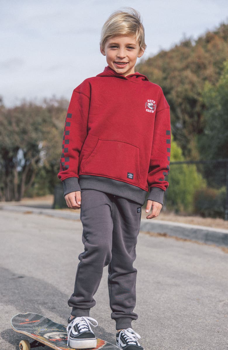 Feather 4 Arrow Kids' Hadley Moto Cotton Blend Hoodie, Alternate, color, Deep Red