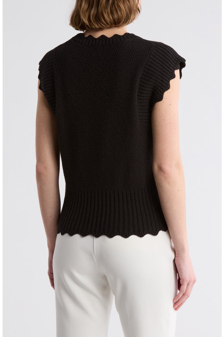 Scallop Edge Sweater, Alternate, color, BLACK