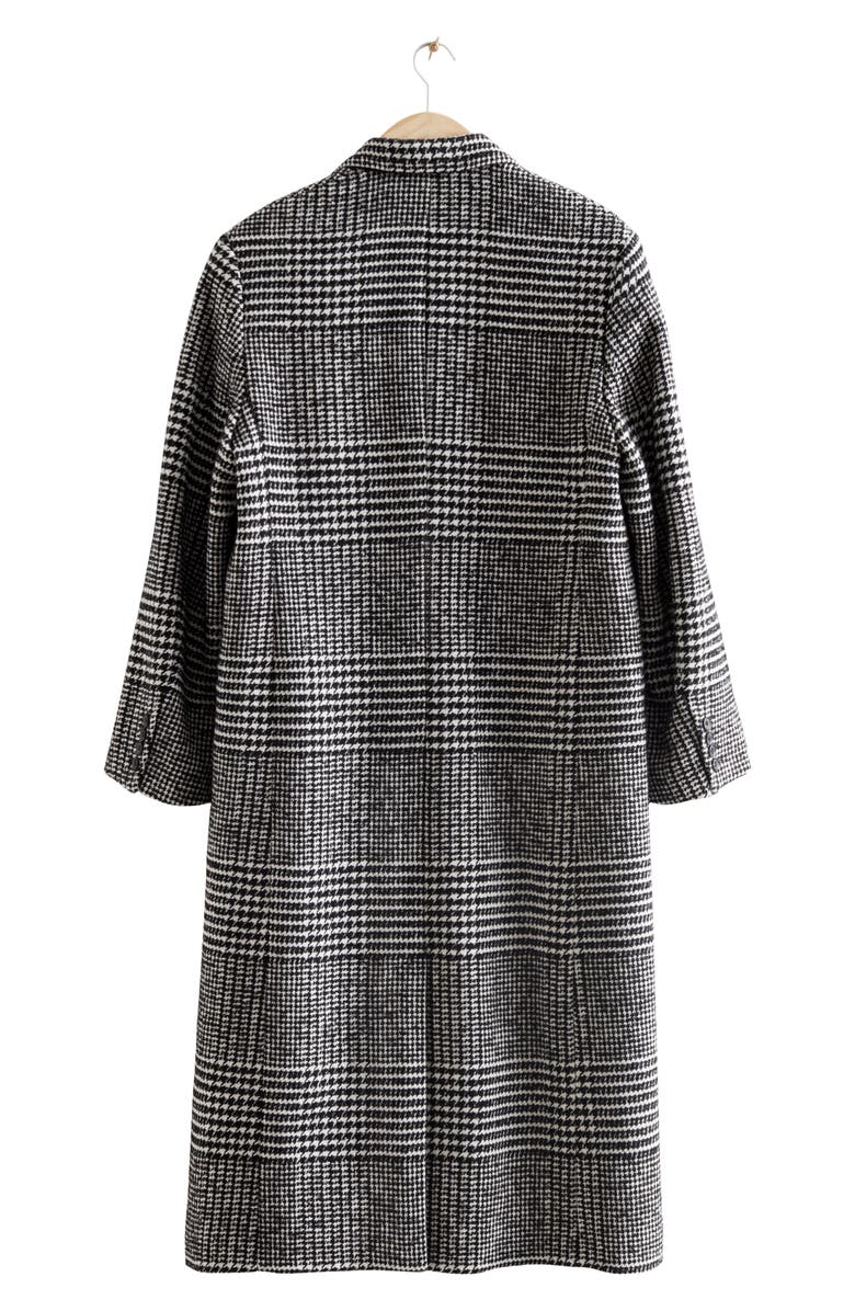 & Other Stories Mixed Check Wool Blend Coat, Alternate, color,