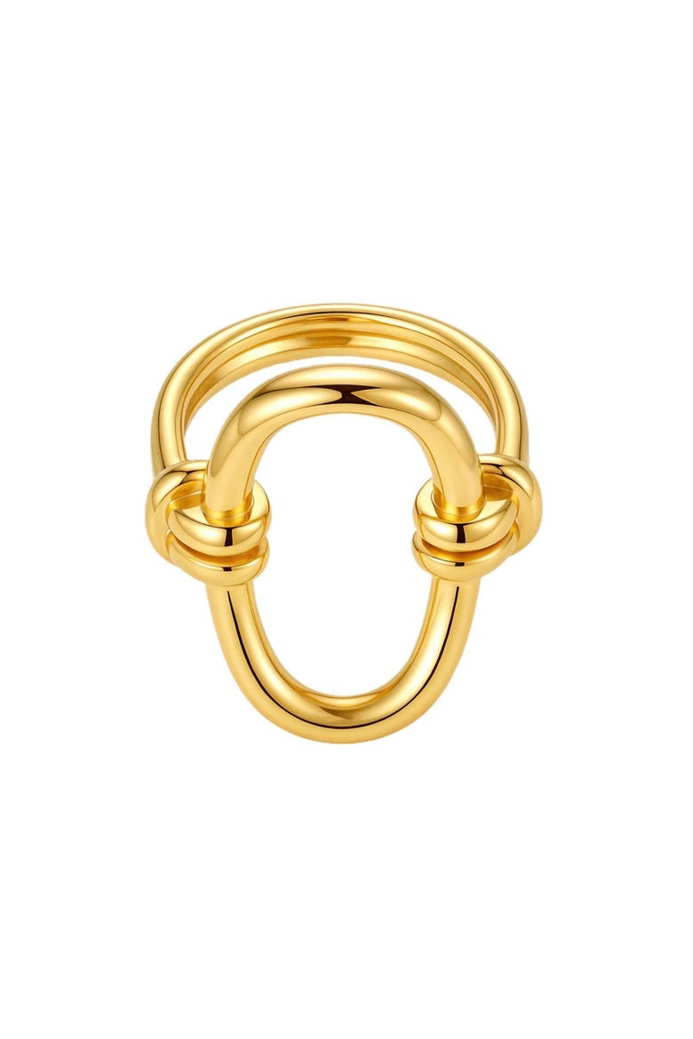 Outline Oval Statement Ring, Alternate, color, GOLD