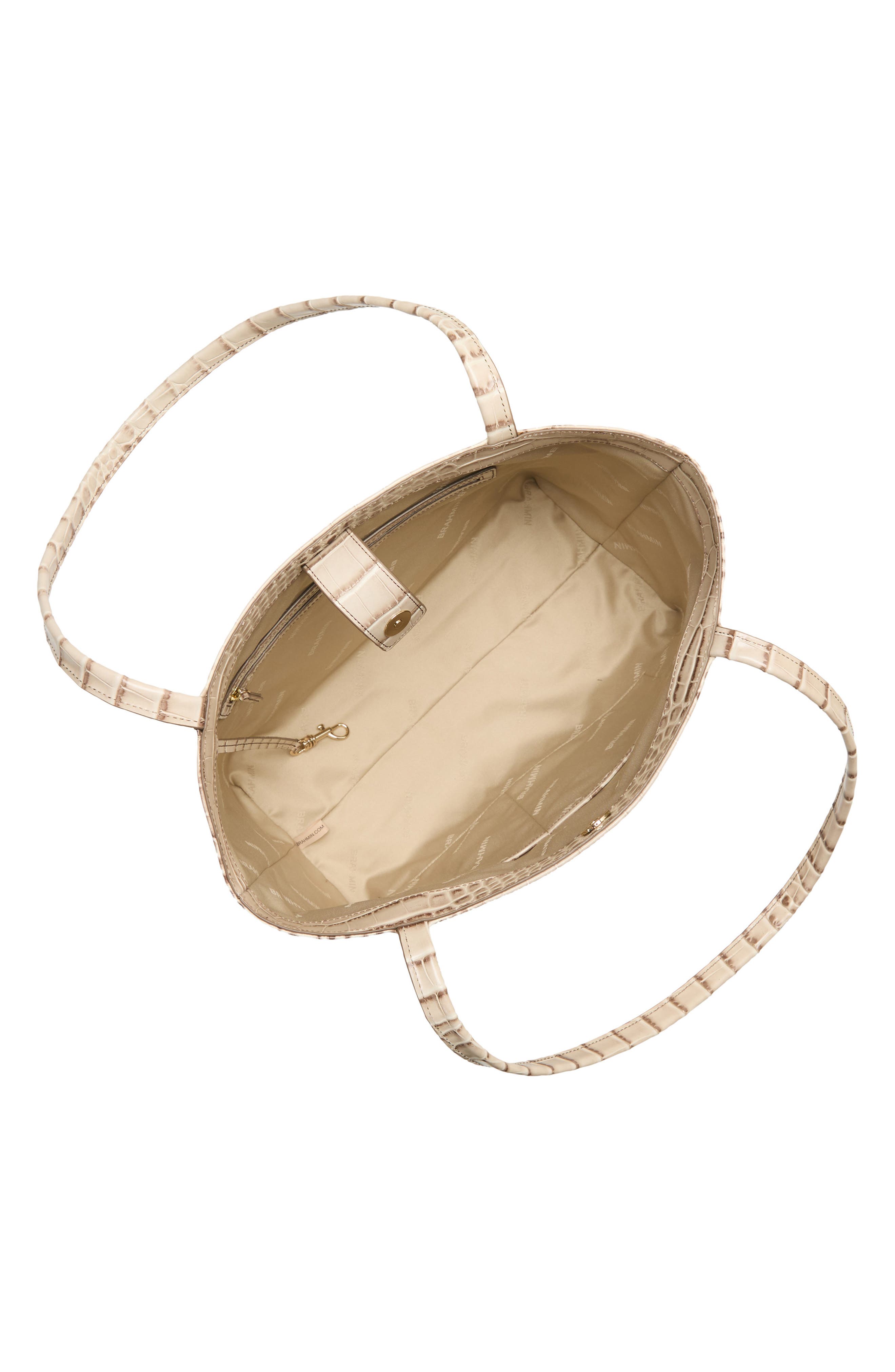 Brahmin Mona Croc Embossed Leather Tote, Alternate, color, Warm Gray