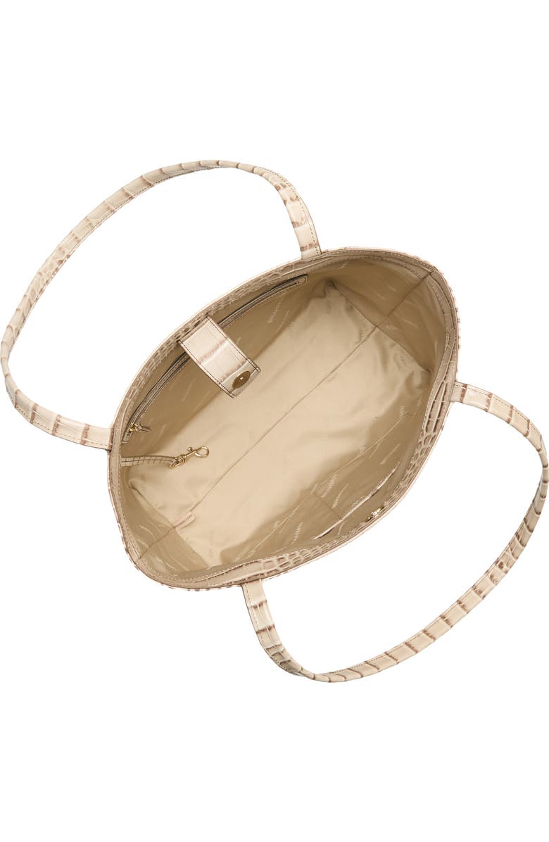 Brahmin Mona Croc Embossed Leather Tote, Alternate, color, Warm Gray