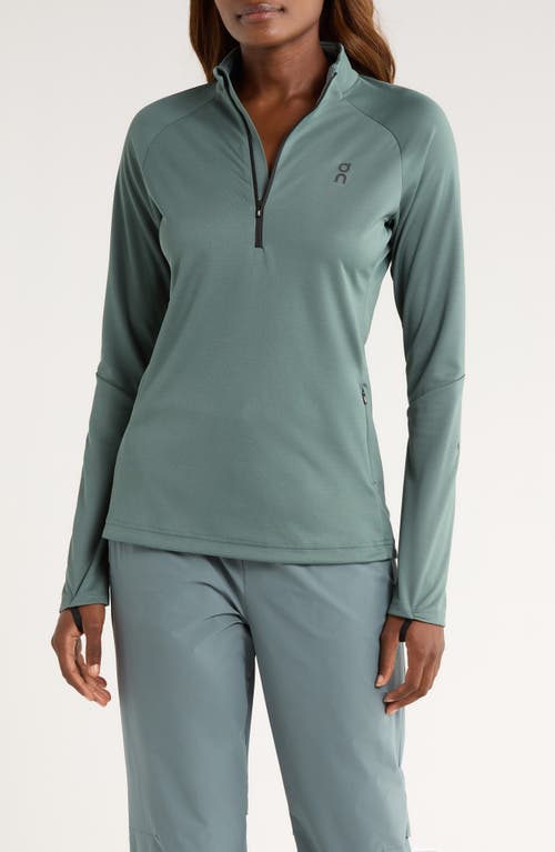 On Climate Quarter Zip Running Top In Green