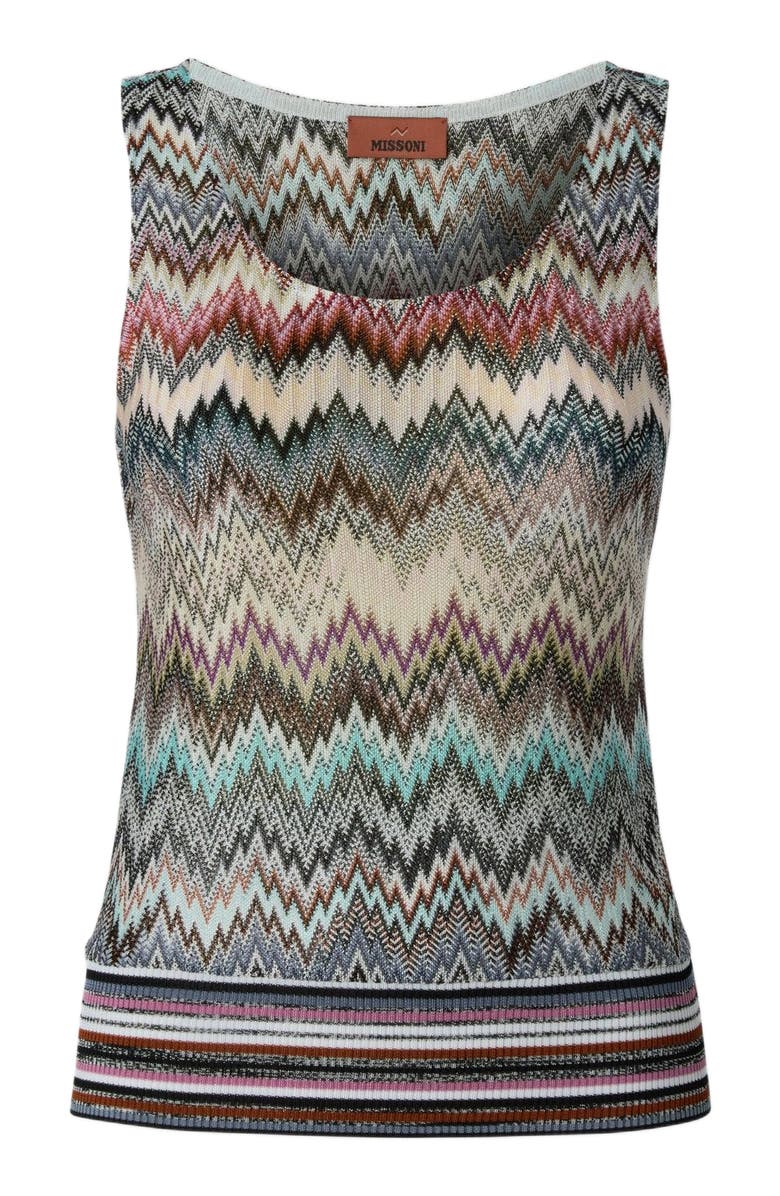Missoni Sleeveless Top In Viscose With Zigzag Pattern, Alternate, color, Multicoloured