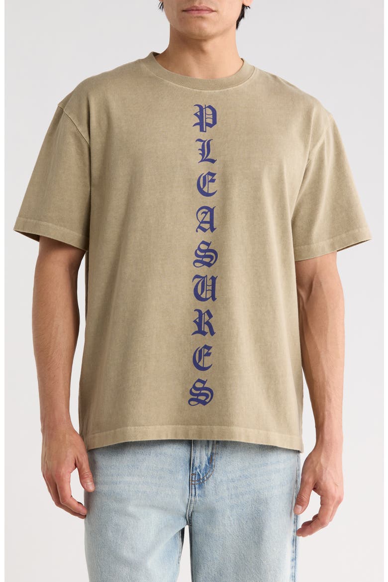 Knight Overdye Graphic Logo T-Shirt, Main, color, TAN
