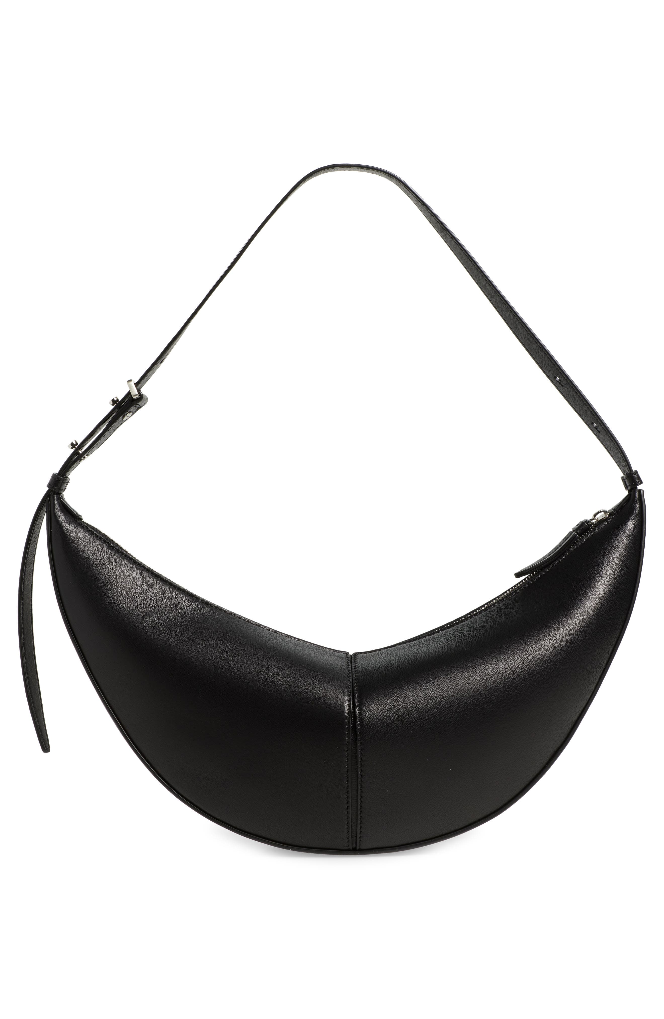Proenza Schouler Slide Leather Hobo Bag, Alternate, color, Black