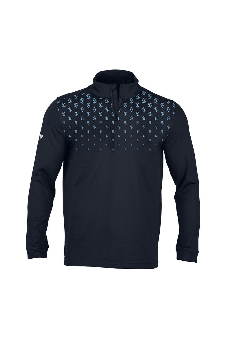 LEVELWEAR Men's Levelwear Navy Seattle Kraken NHL x PGA Scout Midlayer Quarter-Zip Pullover Top, Alternate, color, Navy