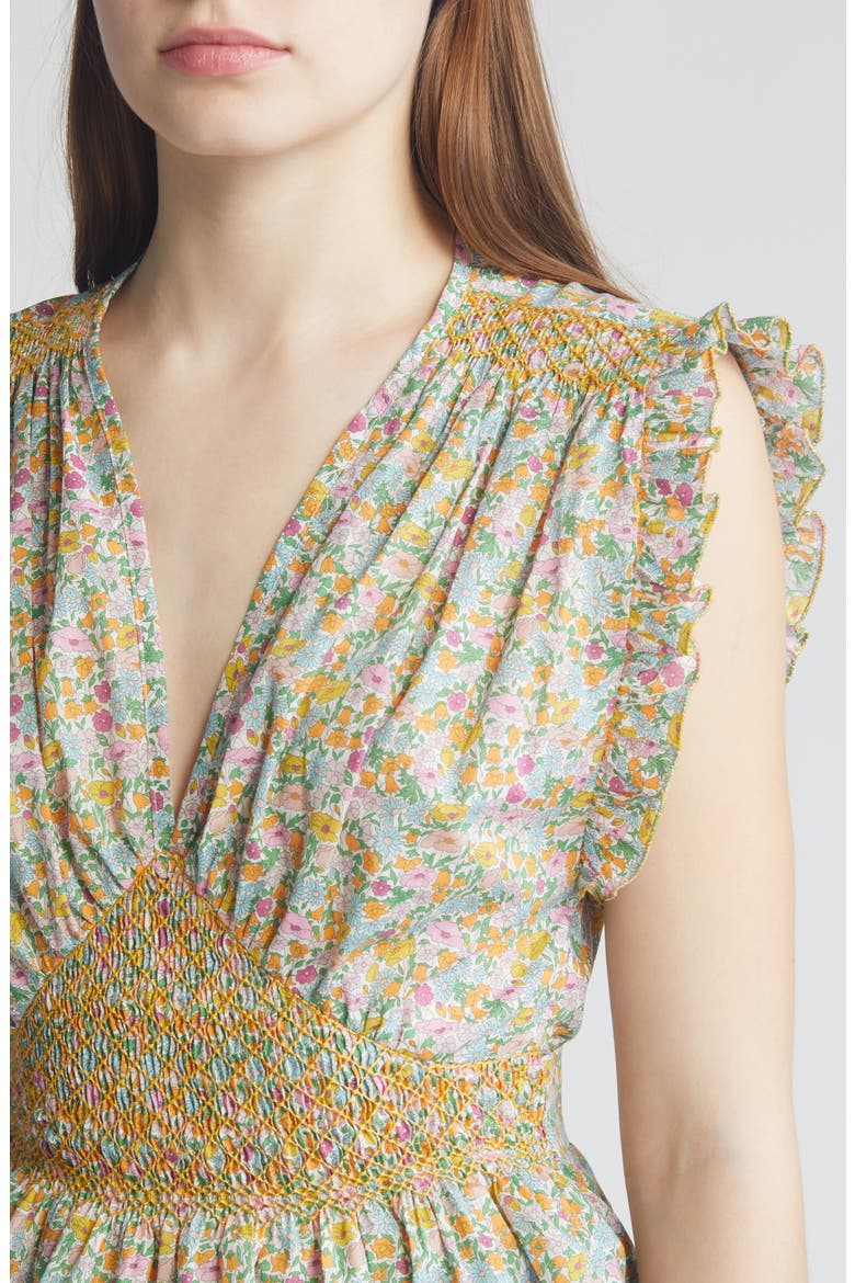 x Liberty London Valeria Floral Print Top (Nordstrom Exclusive), Alternate, color, TOP PASTEL POPPY DAISY