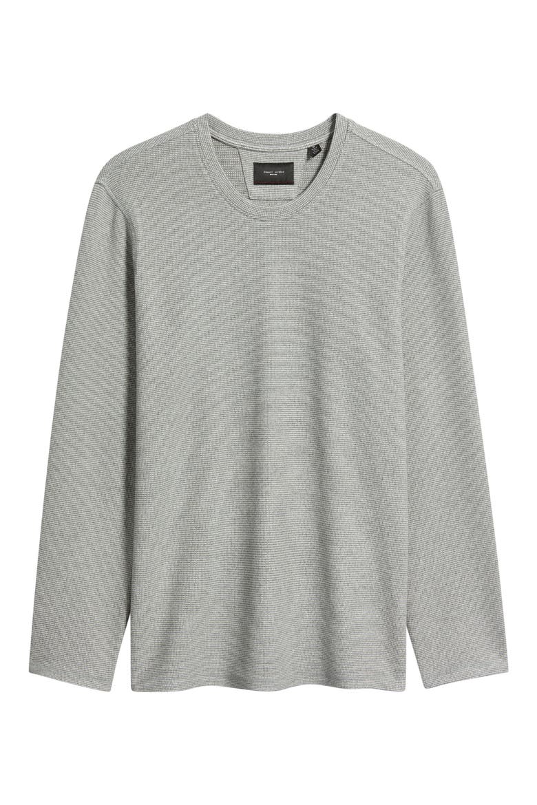 Gingham Long Sleeve T-Shirt, Alternate, color, CHARCOAL