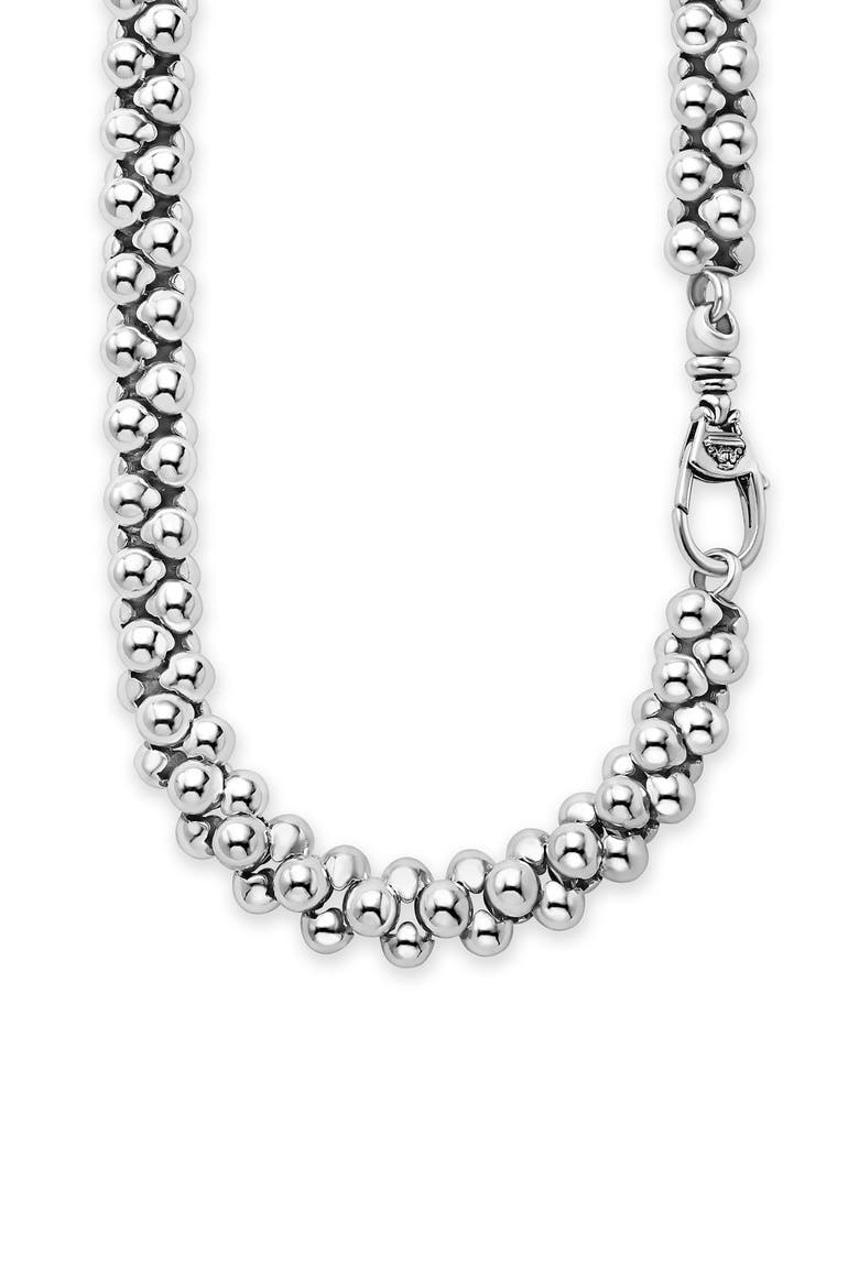 Caviar Bubbly Beaded Necklace, Alternate, color, STERLING SILVER