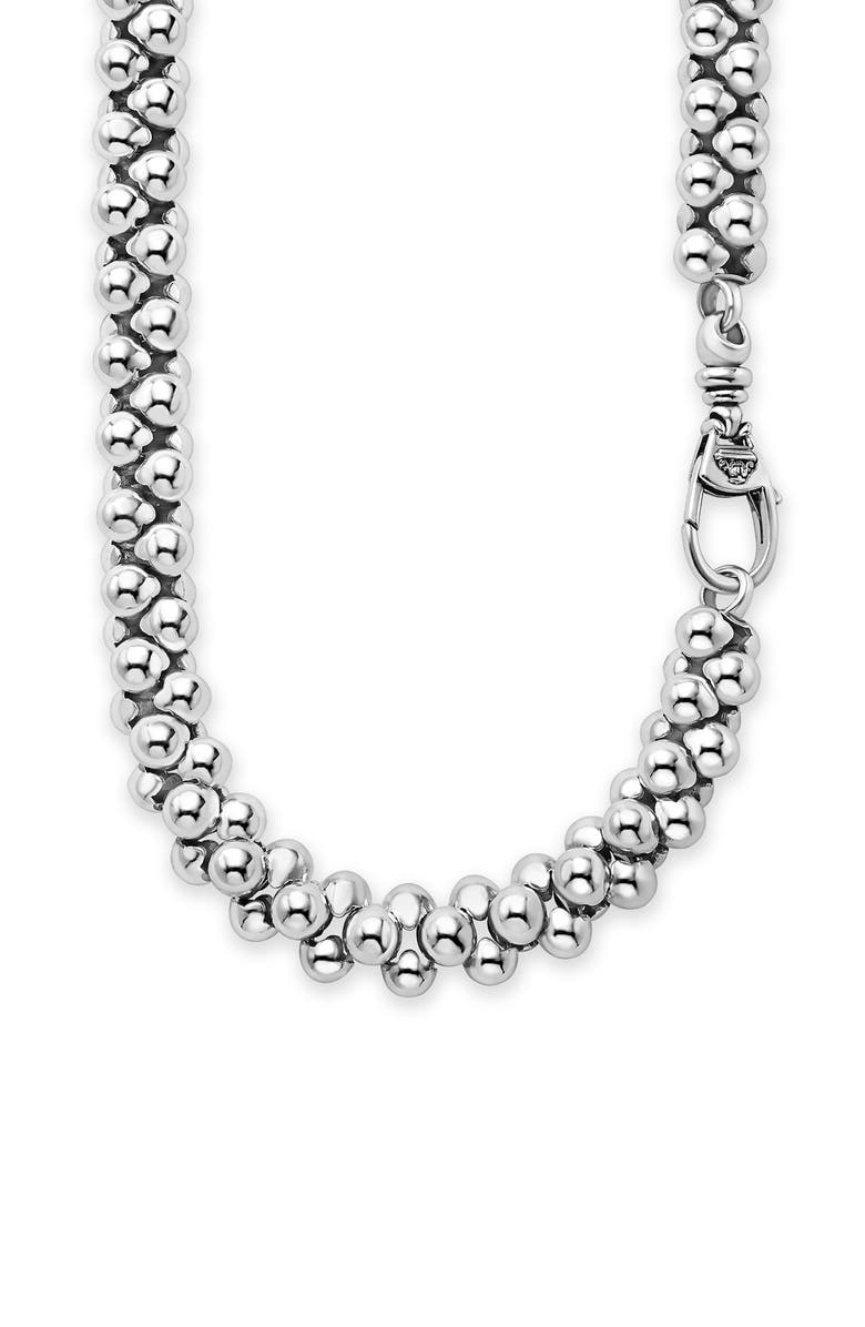 LAGOS Caviar Bubbly Beaded Necklace, Alternate, color, Sterling Silver