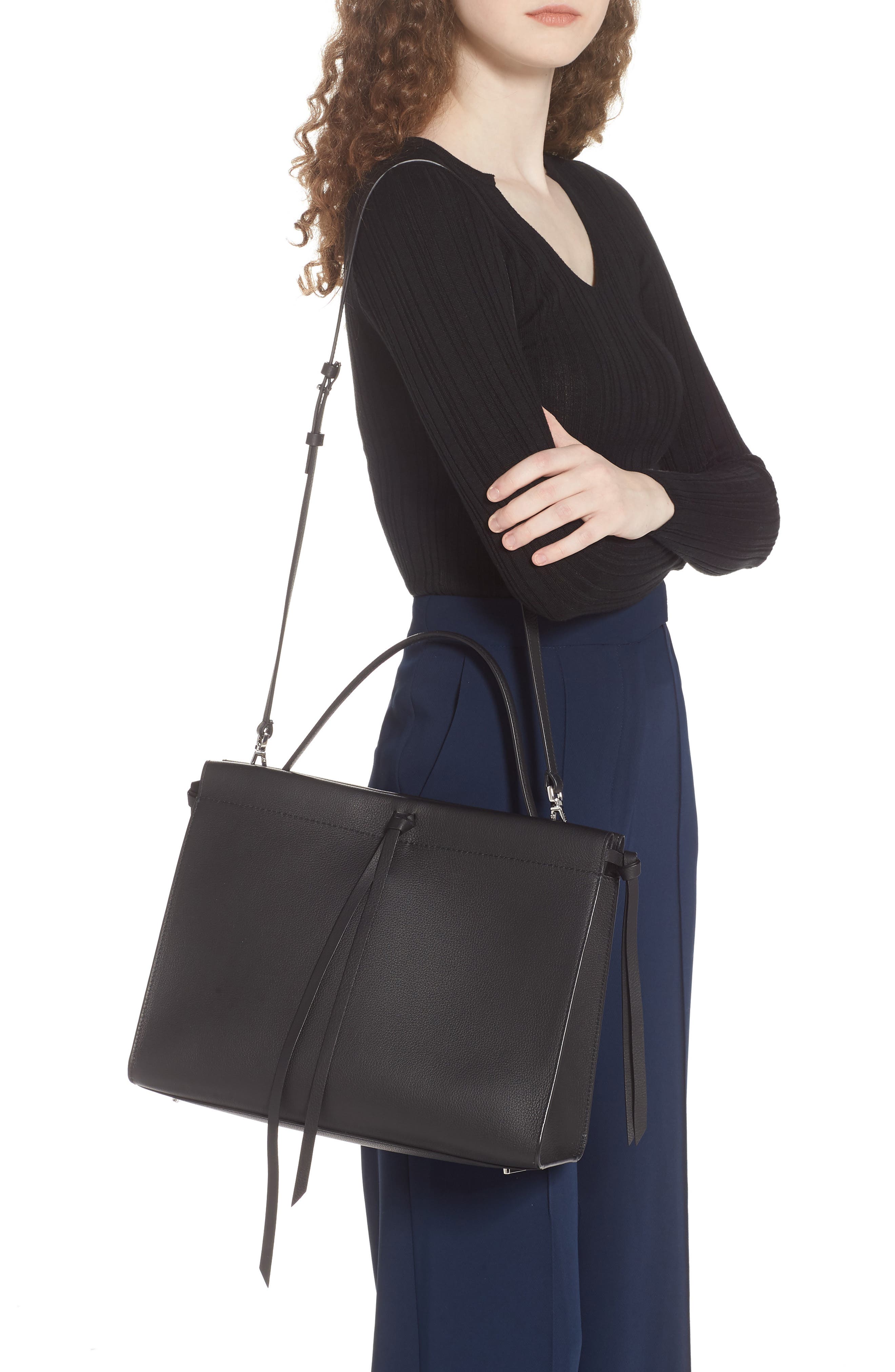 BOSS Katlin Small Leather Tote, Alternate, color, 