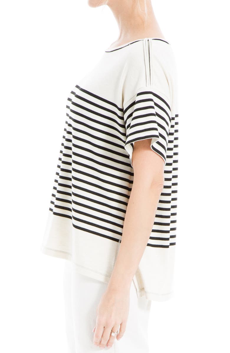 MAX STUDIO Stripe Boatneck T-Shirt, Alternate, color, Cream/ Black