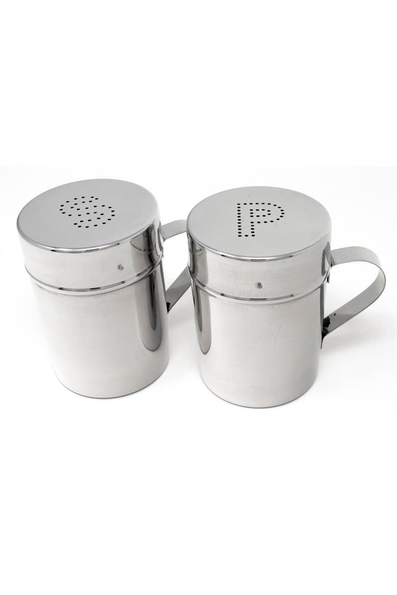 Stainless Steel Salt and Pepper Shaker Set with Covers, Main, color, Silver