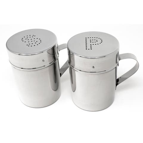 Stainless Steel Salt and Pepper Shaker Set with Covers