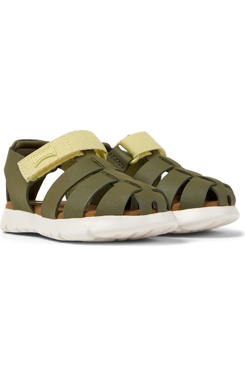 Camper Kids' Oruga Fisherman Sandal, Main, color, Medium Green