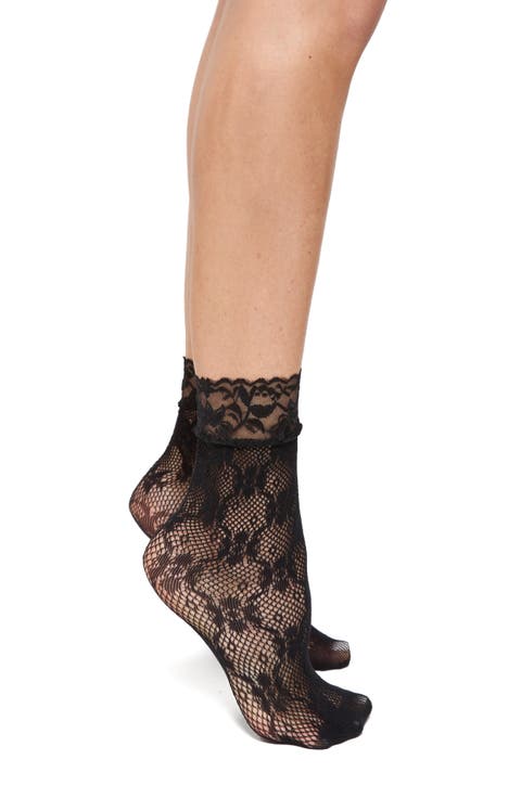 Trellis Fishnet Ankle Socks