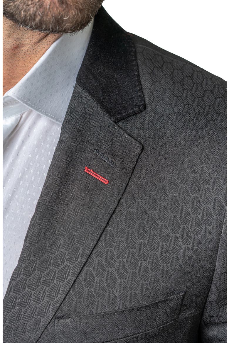Socrates Black Geometric Sport Coat, Alternate, color, BLACK