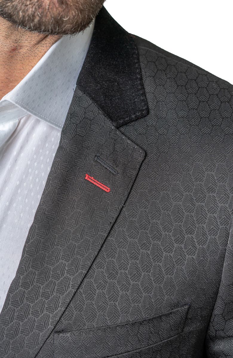 Maceoo Socrates Black Geometric Sport Coat, Alternate, color, Black
