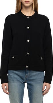 Zadig & Voltaire Marcya Crystal Star Button Cashmere Cardigan