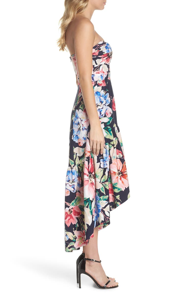 Eliza J Strapless High/Low Dress, Alternate, color,