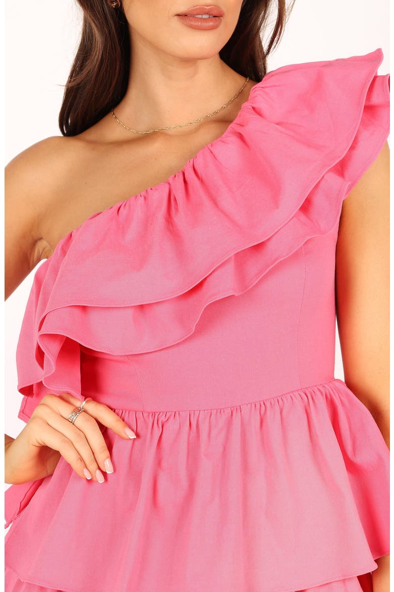 Sammy Frill One-Shoulder Romper, Alternate, color, PINK