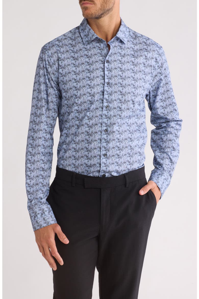 Enzo Long Sleeve Woven Button-Down Shirt, Main, color, BLUE