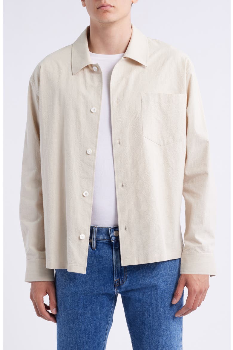Cotton Seersucker Shirt Jacket, Main, color, NATURAL