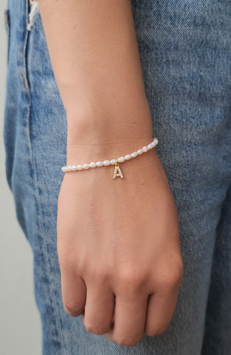 Freshwater Pearl Initial Charm Bracelet
