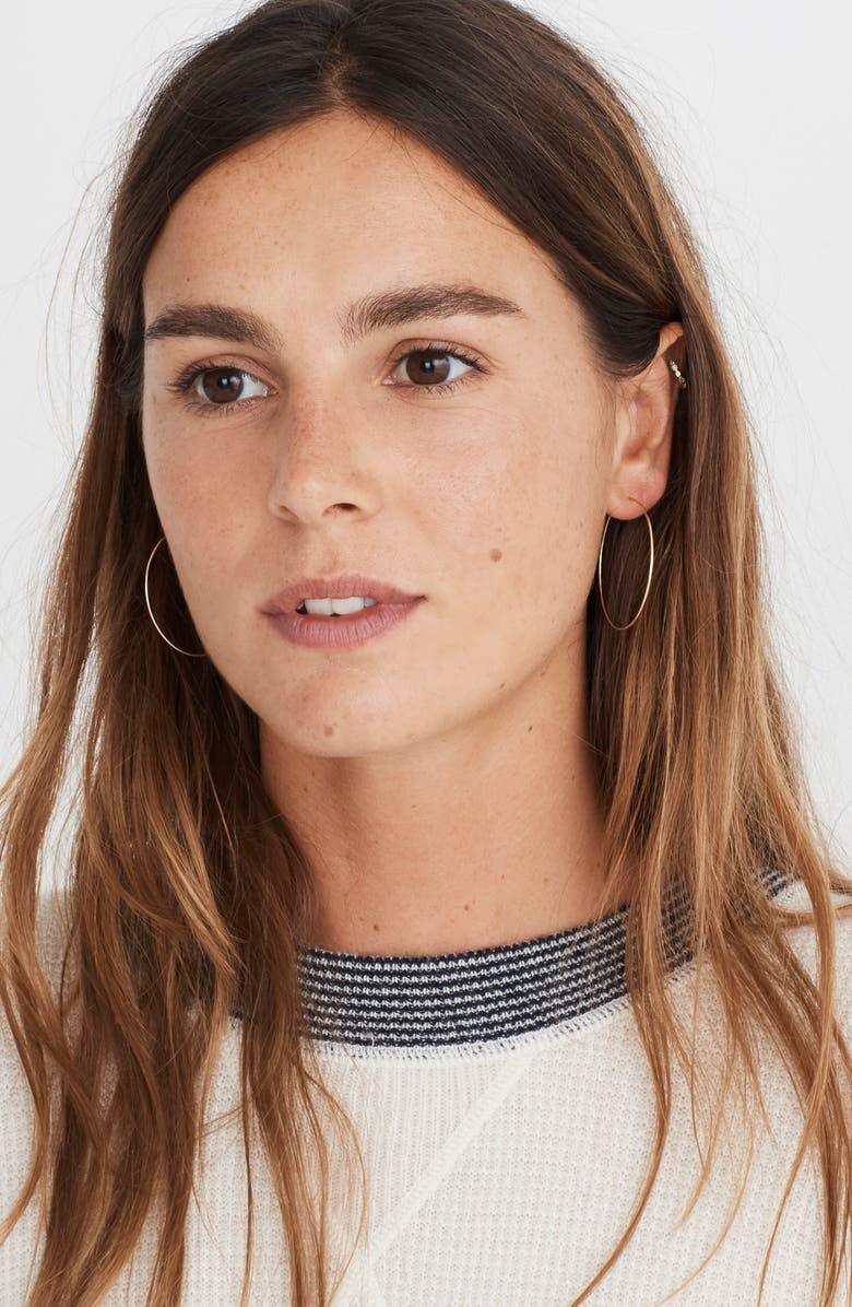 Madewell Gold-Filled Hoop Earrings, Alternate, color,