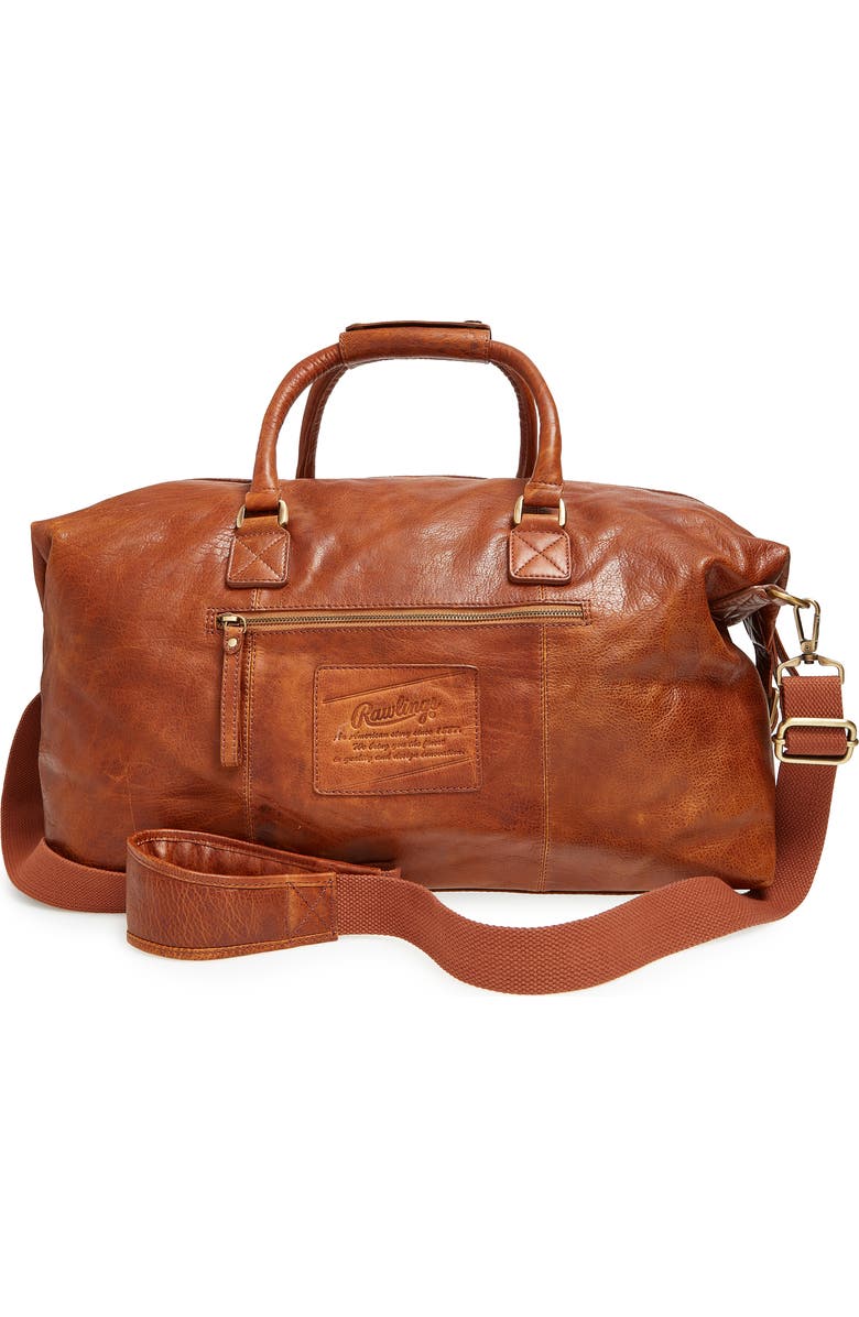 Rawlings <sup>®</sup> Rugged Leather Duffle Bag, Alternate, color,