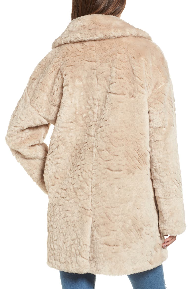 Shaggy Faux Fur Coat, Alternate, color, CREAM