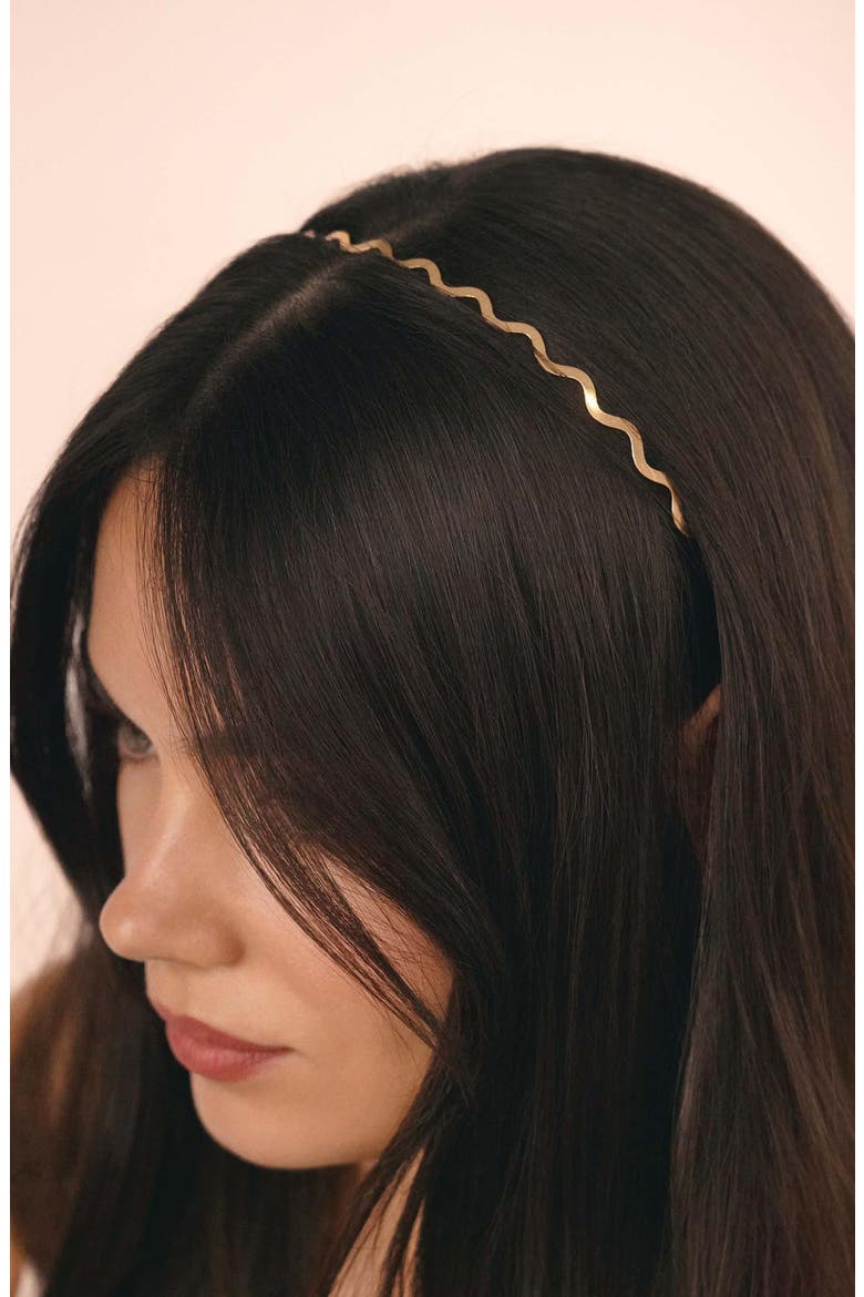 Zigzag Headband, Alternate, color, GOLD