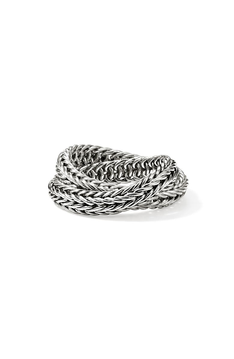 John Hardy Kami Chain Crossover Ring, Gold, 4.5mm, Alternate, color, Silver