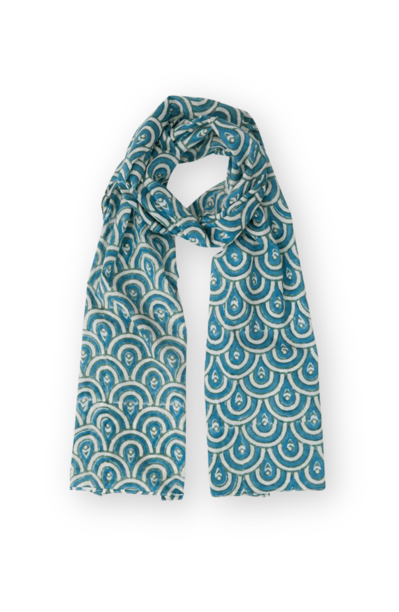 Passion Lilie Peacock Teal Scarf, Main, color, Peacock Teal Scarf