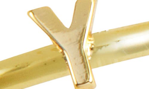 Savvy Cie Jewels 18k Yellow Gold Plated Initial Ring In Gold Y