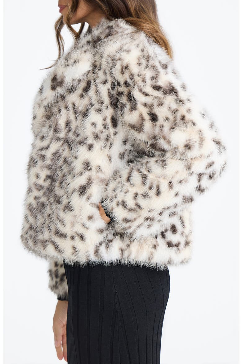 Bertoli Faux Fur Jacket, Alternate, color, GREY LEOPARD