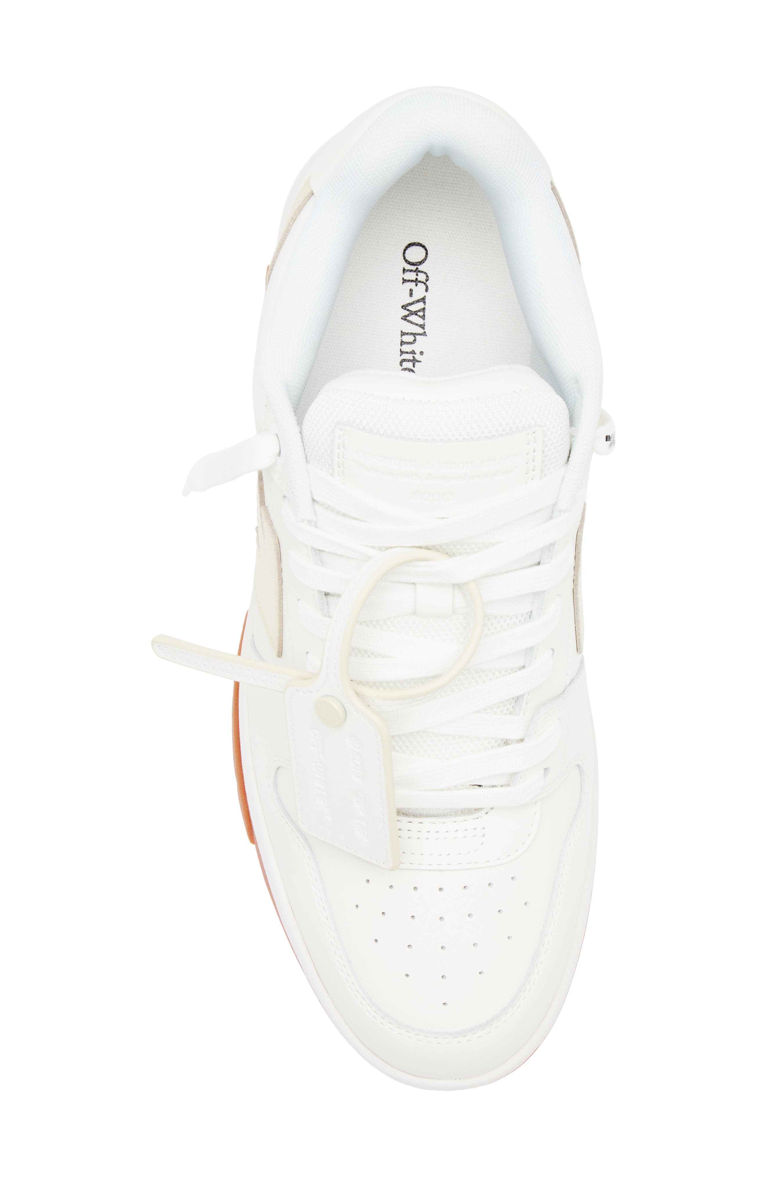 Off-White Out Of Office Leather Sneaker, Alternate, color, Beige And White