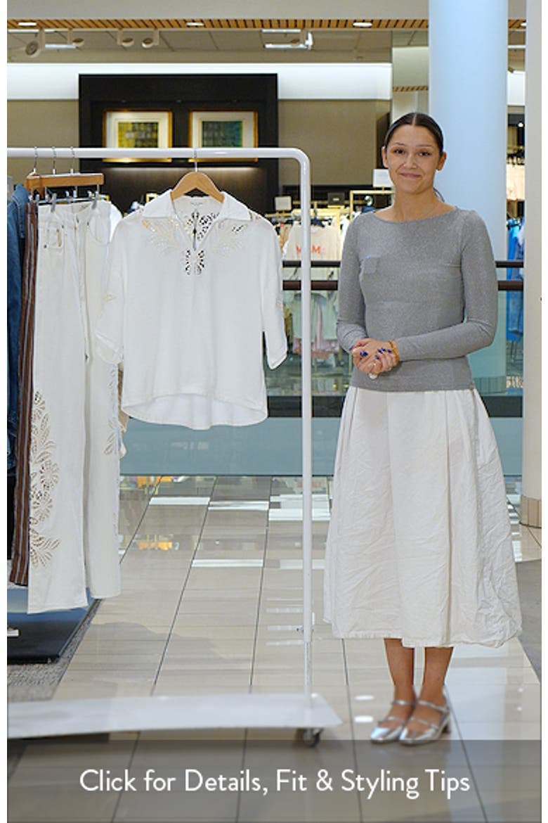 Lucy Eyelet Cotton Blend Popover Top video