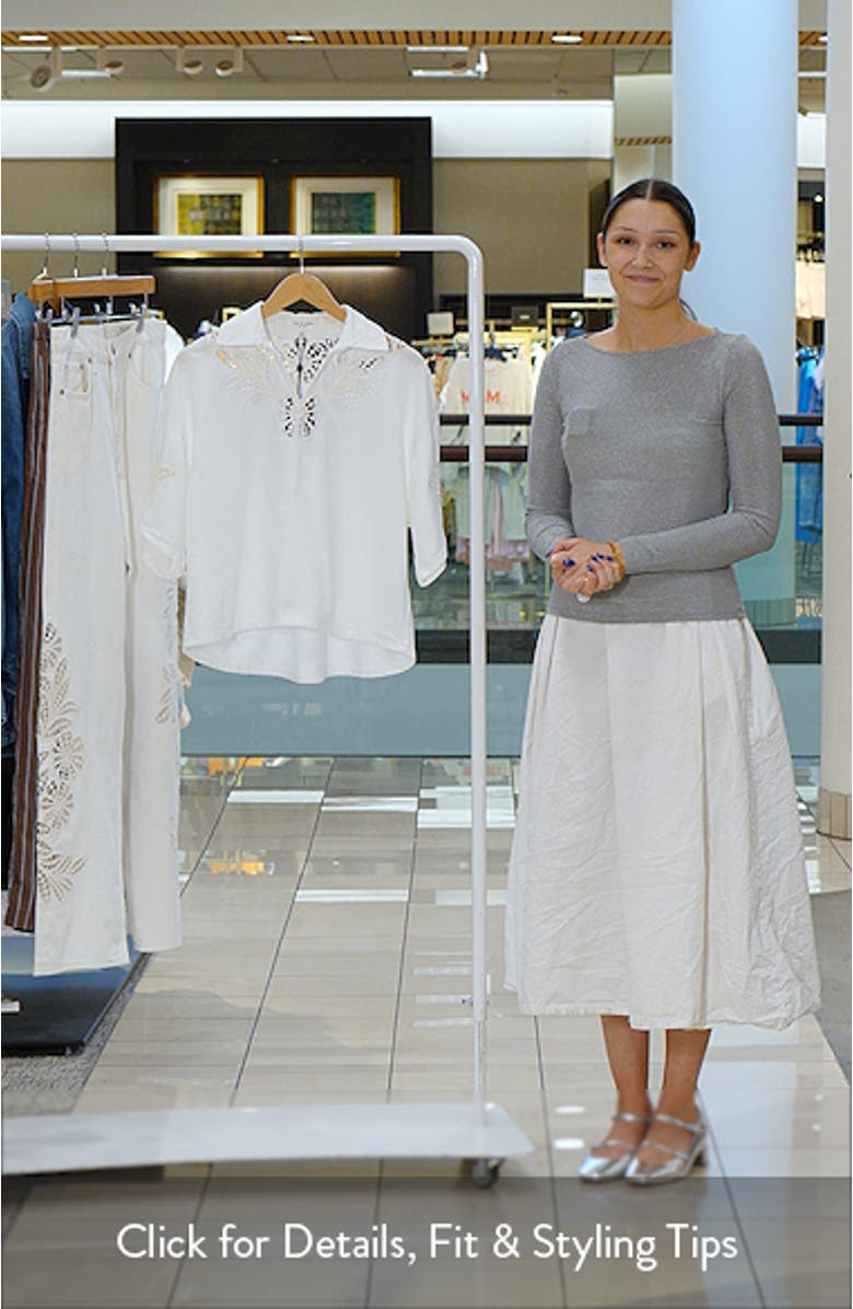 Lucy Eyelet Cotton Blend Popover Top, sales video thumbnail