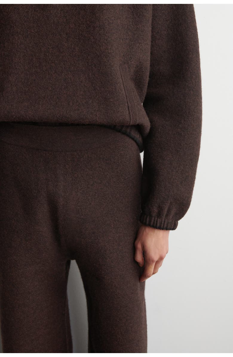 COS Boiled Merino Wool Wide-Leg Pants, Alternate, color, Brown Mélange