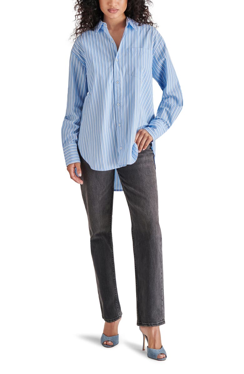 Steve Madden Stripe Button-Up Shirt, Alternate, color, 