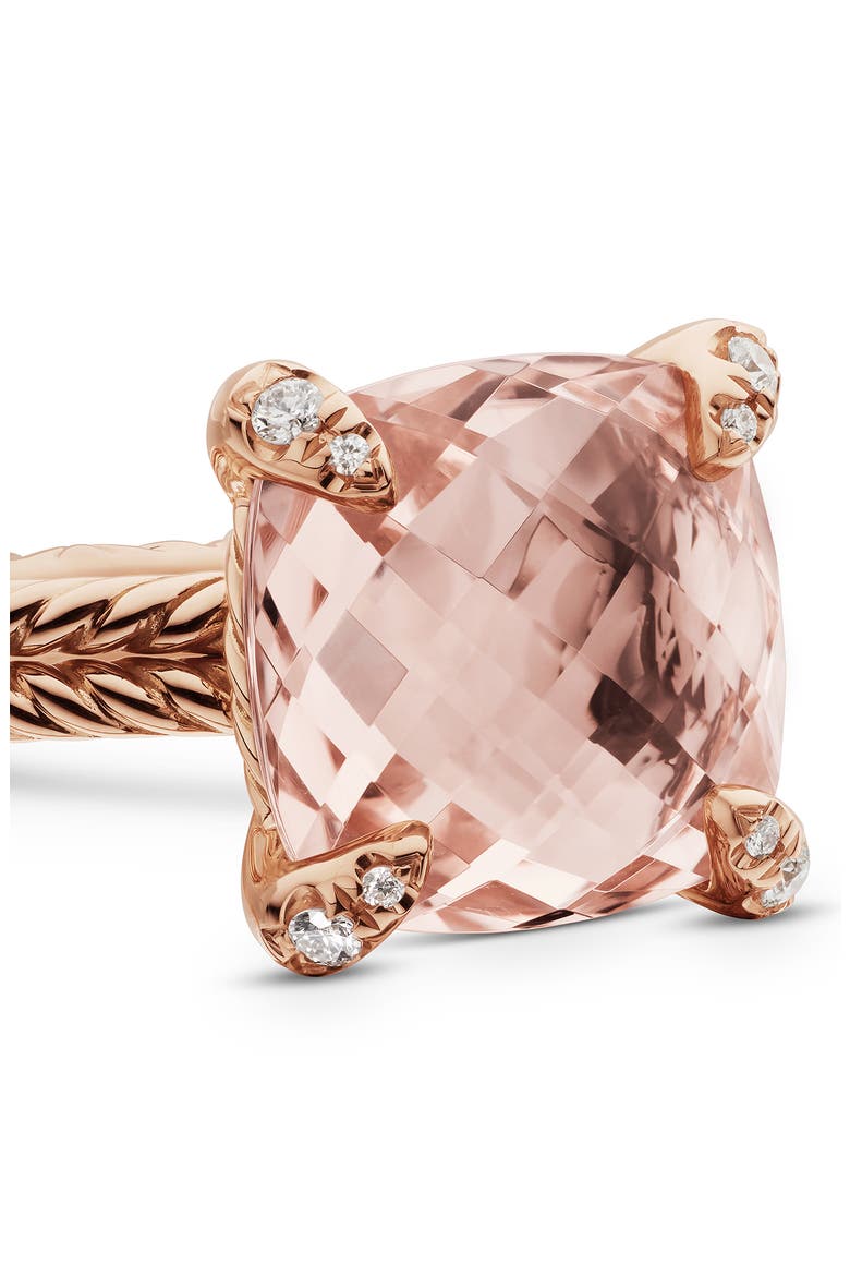 Châtelaine® Morganite & Diamond Ring in 18K Rose Gold, Alternate, color, ROSE GOLD/ DIAMOND/ MORGANITE