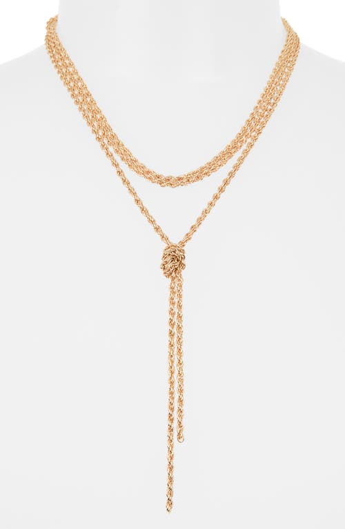 Nordstrom Rack Layered Knot Y-necklace In Gold