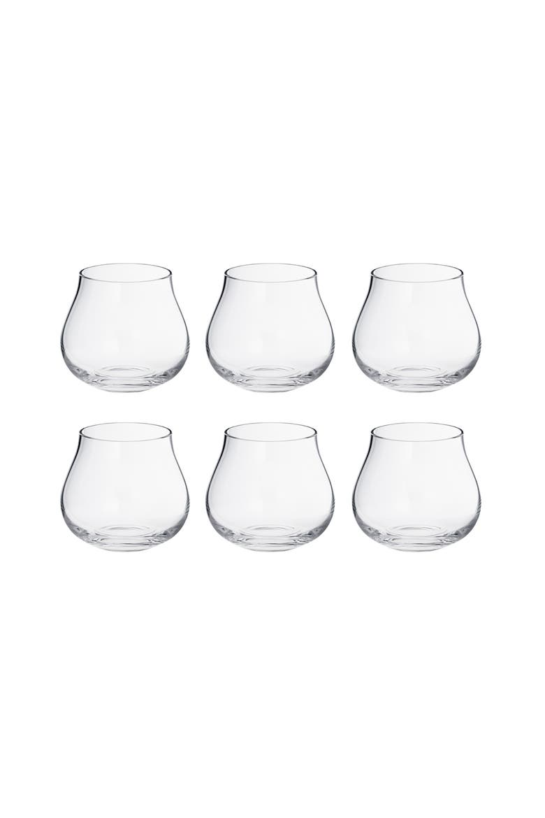 Set of 6 Low Crystal Tumblers, Alternate, color, CLEAR