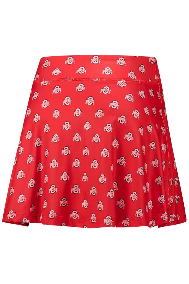 Women's ZooZatz Scarlet Ohio State Buckeyes Allover Print Flowy Skort, Alternate, color, Scarlet