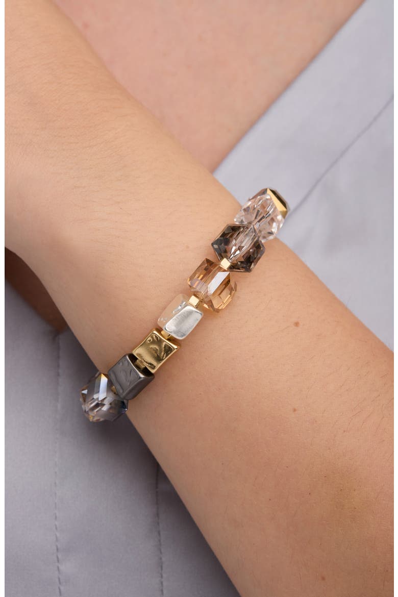 Square Beaded Bracelet, Alternate, color, GOLD