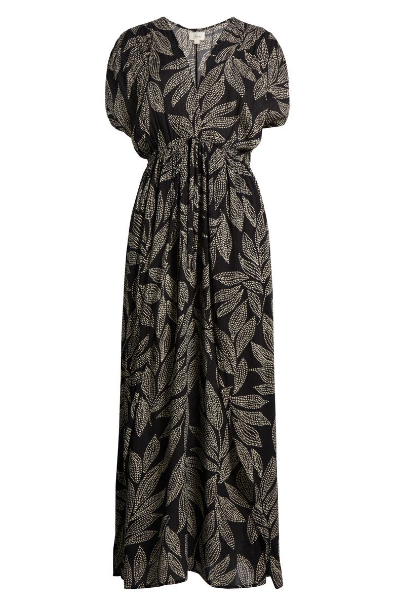 Elan Wrap Maxi Cover-Up Dress, Alternate, color, Black Catagena Print