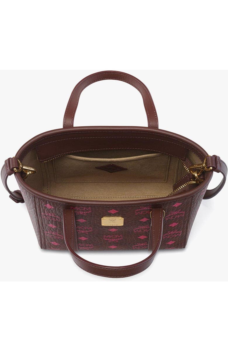 MCM Toni Top-Zip Shopper in Visetos, Alternate, color, Cinnamon